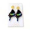 Fly Acrylic & Brass Earrings
