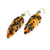 Cannes Acrylic Palm Frond Earrings - Amber