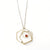 Geometric Rose Brass Necklace with Ruby