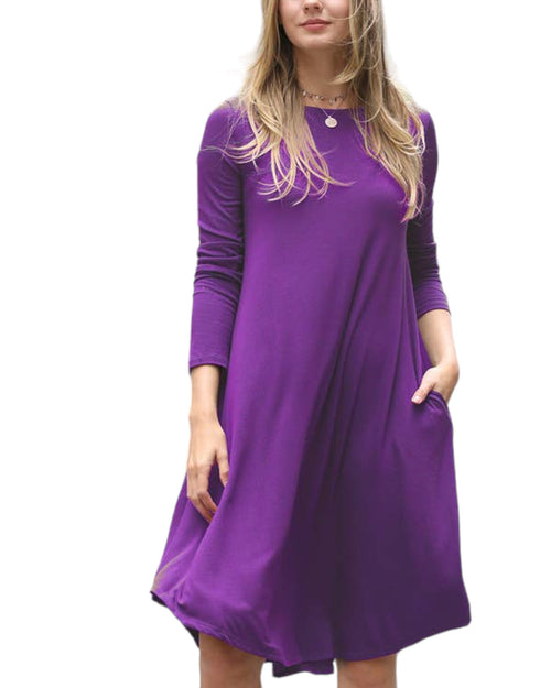 Purple Two-pocket Dress