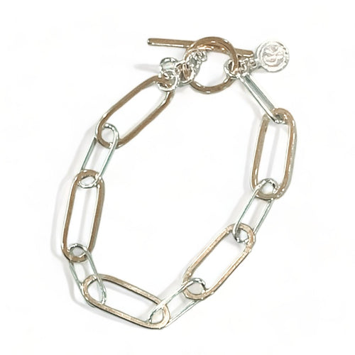 Paperclip Chain Bracelet - mixed metals
