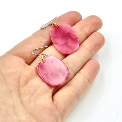 Pink Swirly Drop Earrings