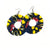 Large Round Ankara Kitangala Earrings (Multicolor - Navy, Yellow, Red, Khaki)