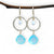 Circle with Stone and Pearl Earrings - sterling