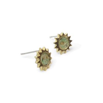 Sol Brass and Resin Stud Earrings