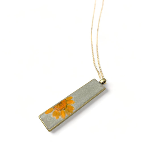 Concrete Botanical Necklace - Light Orange