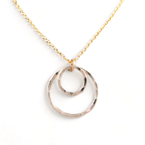Double Ring Pendant - gold-filled