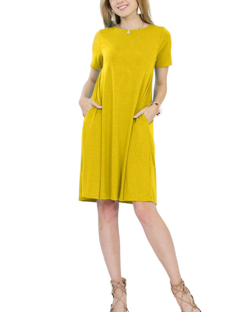Golden Mustard Signature Side-Pocket Dress
