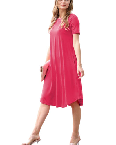 Rose Short Sleeve Knee Length Dress
