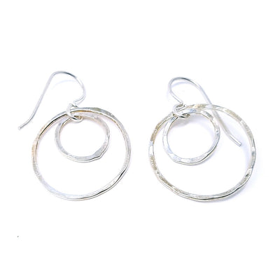 double ring earrings - sterling silver