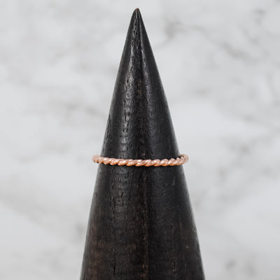 Individual Stacking Ring In Various Textures - rose gold-filled
