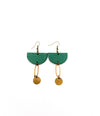 Leather and Brass modern Earrings