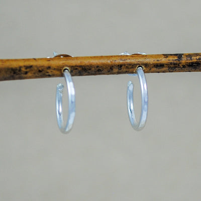 Huggie Hoop Earrings - sterling silver