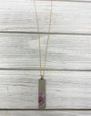 Concrete Botanical Necklace - Pink