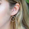 double ring earring - gold-filled