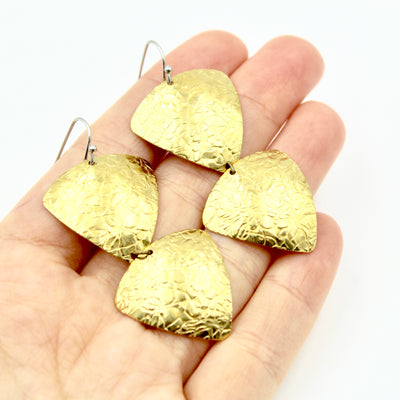 Textured Triangle Drop Earrings