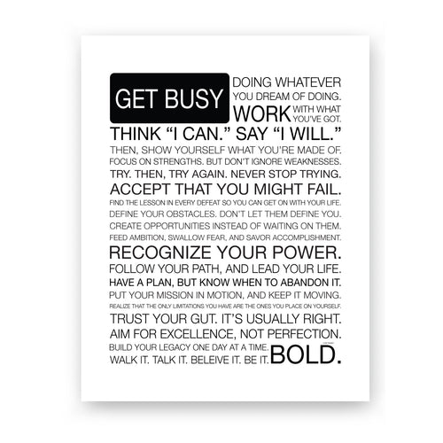 Get Busy Manifesto Print