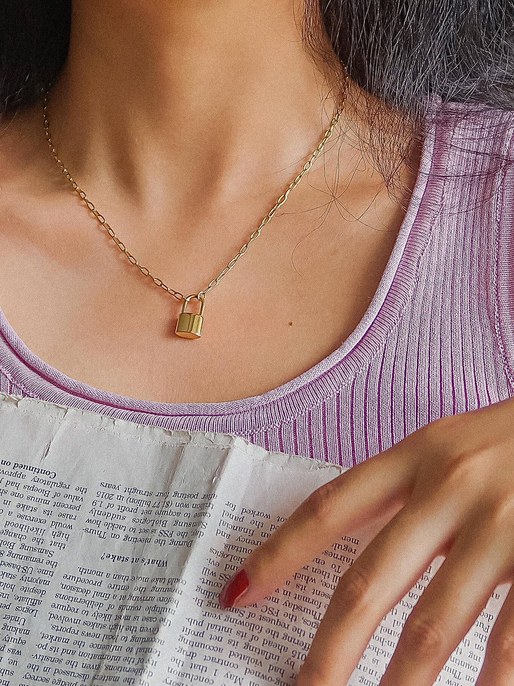 Locky Non-Tarnish Lock Chain Necklace