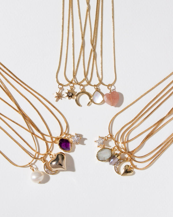 Luna Norte - Sample Sale Gold 5 Strand Charm Necklace-Pre-Curated 6 Pack