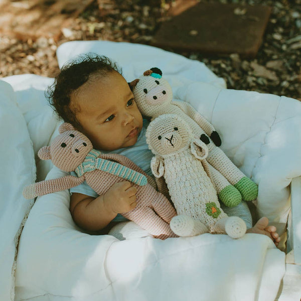 Pebble - Sweet Baby Lamb Plush Toy-Handcrafted Organic Cotton Crochet