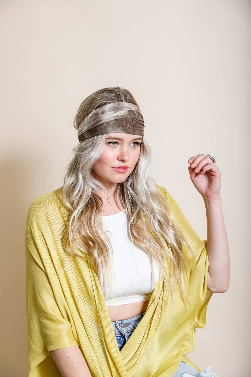 Boho Chic Wide Band Tie-Dye Headwrap