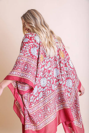Leto Accessories - Touch of Morroco Tapestry Tassel Kimono 💙
