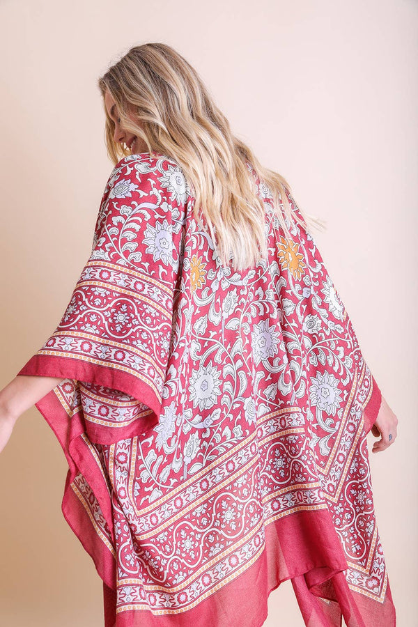 Leto Accessories - Touch of Morroco Tapestry Tassel Kimono 💙