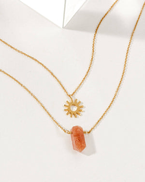 Sun Salutation Necklace Set - Sunstone