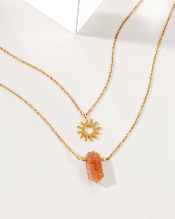 Sun Salutation Necklace Set - Sunstone
