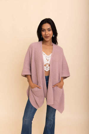 Chic Boucle Cardigan Poncho
