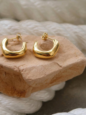 Demi Gold Non-Tarnish Classic C Hoop Earring