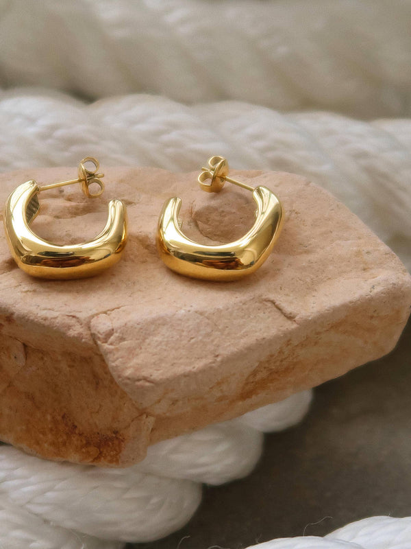 Demi Gold Non-Tarnish Classic C Hoop Earring