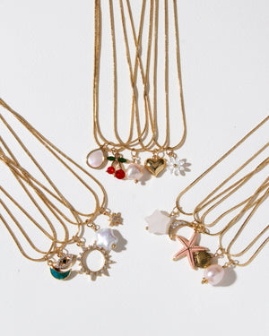 Luna Norte - Sample Sale Gold 5 Strand Charm Necklace-Pre-Curated 6 Pack
