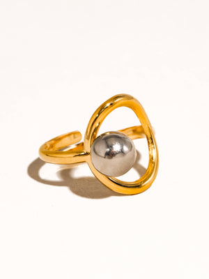 Sibylle Non-Tarnish Two Tone Round Ring