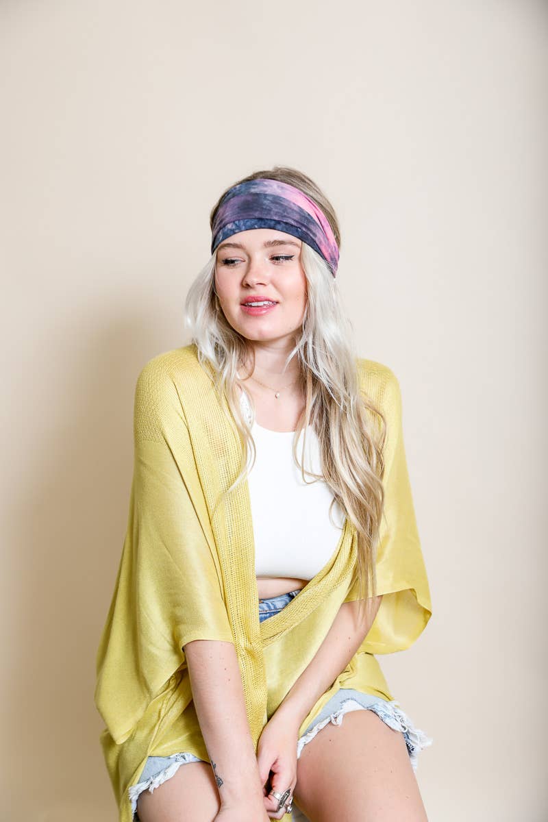 Boho Chic Wide Band Tie-Dye Headwrap