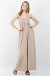 42POPS - ,.. V-NECK CAMI MAXI DRESS /w adjustable strap: S / LT GREY