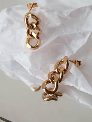 Flânerie by MAIQ - Avalon 18K Gold Non-Tarnish Chain Link Earrings