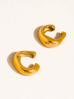 Bronte Gold Non-Tarnish Chunky C Ear Cuff