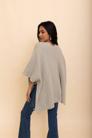 Chic Boucle Cardigan Poncho