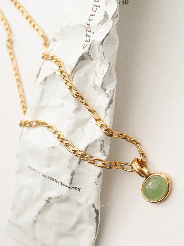 Winslow Non-Tarnish Green Aventurine Pendant Necklace