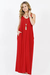 42POPS - ,.. V-NECK CAMI MAXI DRESS /w adjustable strap: L / LT GREY