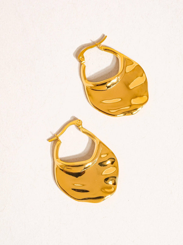 Jinni Gold Non-Tarnish Classic Hoop Earring