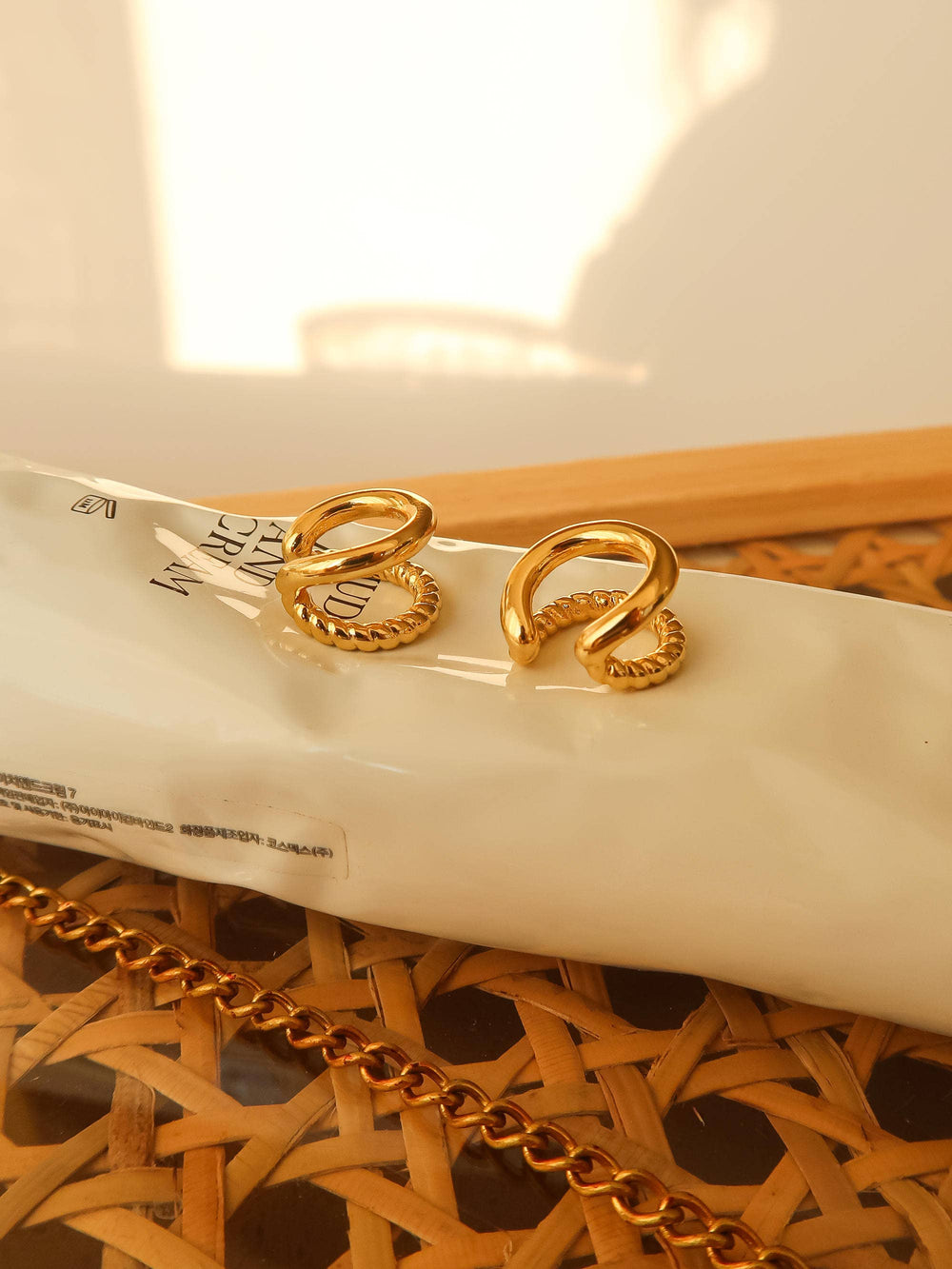 Lucas Gold Non-Tarnish Braided Ear Cuff