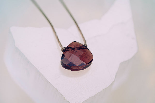 You Are Loved Plum Crystal Necklace