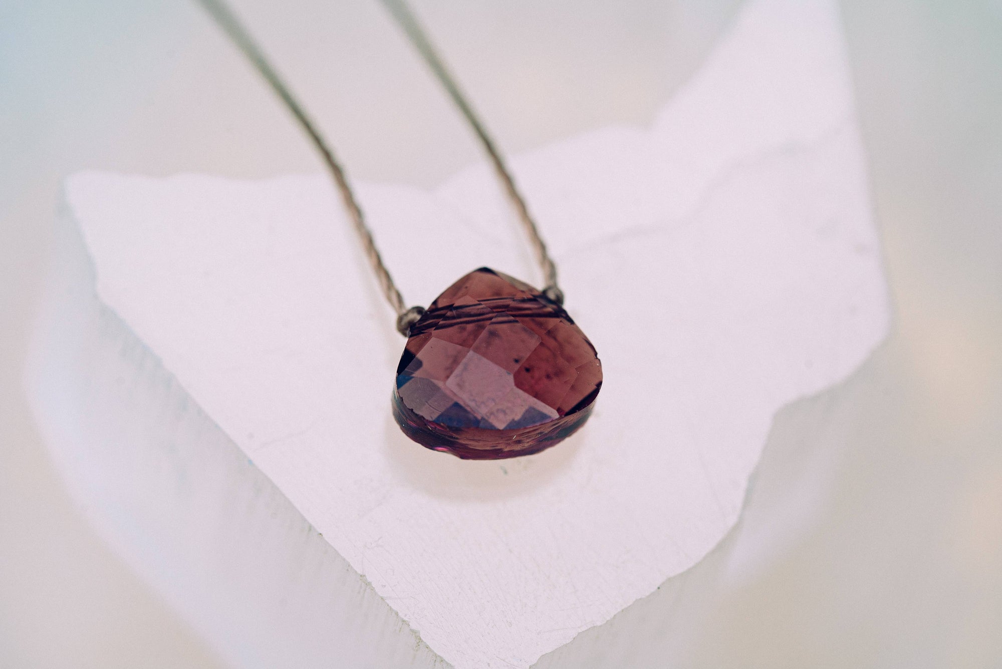 You Are Loved Plum Crystal Necklace