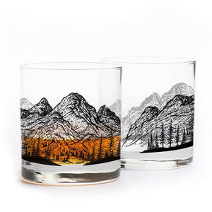 Black Lantern - Mountain Panoramic Whiskey Glasses