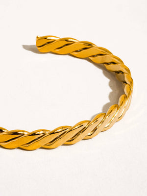 Flânerie by MAIQ - Bénir 18K Gold Non-Tarnish Braided Thin Bangle