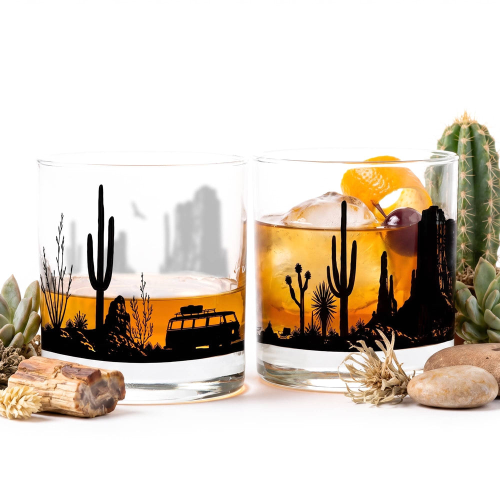 Desert Camping Whiskey Glass