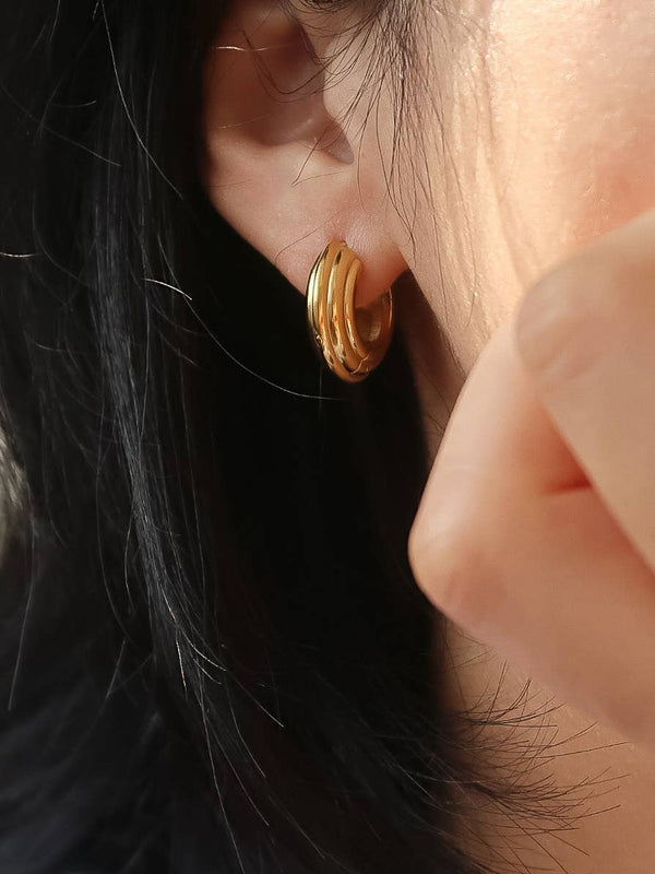 Flânerie by MAIQ - Juliette 18K Gold Non-Tarnish Chunky Hoop Earrings