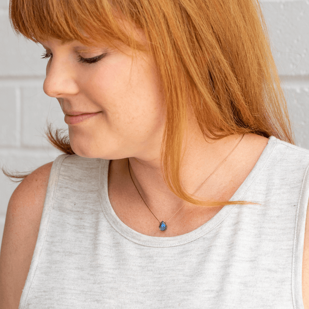 Beautiful Mom Blue Crystal Necklace